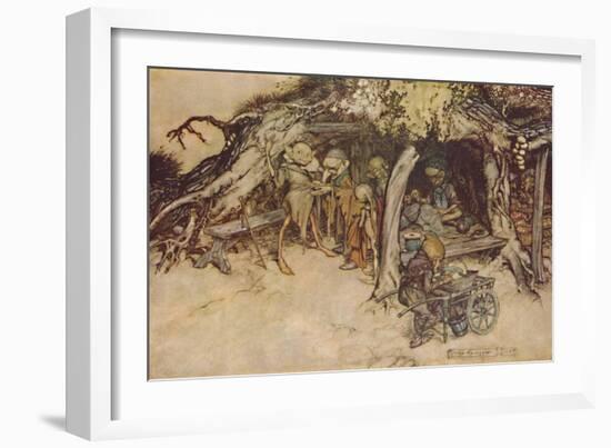 'To Make My Small Elves Coats', 1908, (1923)-Arthur Rackham-Framed Giclee Print