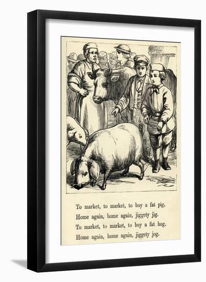 To Market, to Market to Buy a Fat Pig-T. Dalziel-Framed Art Print