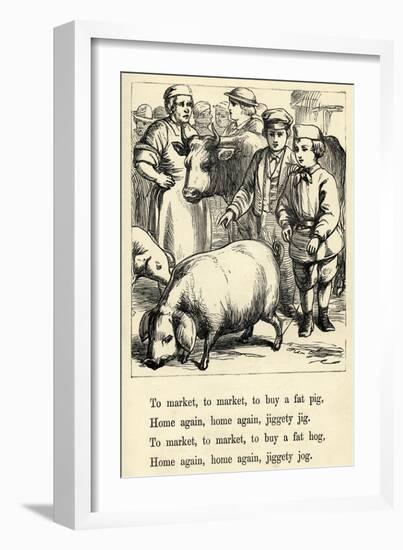 To Market, to Market to Buy a Fat Pig-T. Dalziel-Framed Art Print