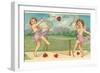 To My Love, Cupids Playing Tennis-null-Framed Art Print