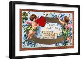 To My Valentine, American Valentine Card, C1908-null-Framed Giclee Print
