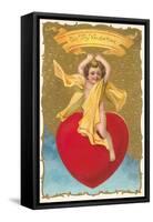 To My Valentine, Cupid on Heart-null-Framed Stretched Canvas