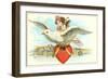 To My Valentine, Cupid Riding Dove-null-Framed Art Print