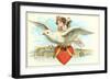 To My Valentine, Cupid Riding Dove-null-Framed Art Print