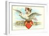 To My Valentine, Cupid Riding Dove-null-Framed Art Print