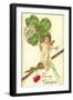 To My Valentine, Cupid with Clover-null-Framed Art Print