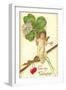 To My Valentine, Cupid with Clover-null-Framed Art Print