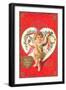 To My Valentine, Cupid with Tambourine-null-Framed Art Print