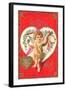 To My Valentine, Cupid with Tambourine-null-Framed Art Print