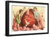 To My Valentine, Cupids and Heart-null-Framed Art Print