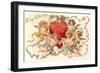 To My Valentine, Cupids around Heart-null-Framed Art Print