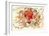 To My Valentine, Cupids around Heart-null-Framed Art Print