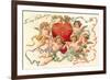 To My Valentine, Cupids around Heart-null-Framed Art Print