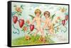 To My Valentine, Cupids on Rope-null-Framed Stretched Canvas