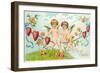 To My Valentine, Cupids on Rope-null-Framed Art Print