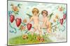 To My Valentine, Cupids on Rope-null-Mounted Art Print