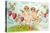 To My Valentine, Cupids on Rope-null-Stretched Canvas