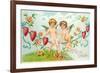 To My Valentine, Cupids on Rope-null-Framed Premium Giclee Print