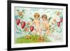 To My Valentine, Cupids on Rope-null-Framed Premium Giclee Print