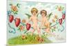 To My Valentine, Cupids on Rope-null-Mounted Premium Giclee Print