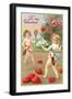 To My Valentine, Cupids Playing Tennis-null-Framed Art Print
