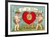 To My Valentine, Cupids with Heart Target-null-Framed Premium Giclee Print