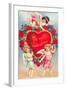 To My Valentine, Cupids with Heart-null-Framed Art Print