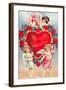 To My Valentine, Cupids with Heart-null-Framed Art Print