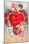 To My Valentine, Cupids with Heart-null-Mounted Art Print