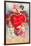 To My Valentine, Cupids with Heart-null-Framed Art Print