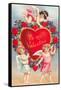To My Valentine, Cupids with Heart-null-Framed Stretched Canvas