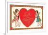 To My Valentine, Cupids with Heart-null-Framed Art Print