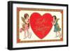 To My Valentine, Cupids with Heart-null-Framed Art Print