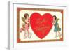 To My Valentine, Cupids with Heart-null-Framed Art Print