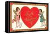 To My Valentine, Cupids with Heart-null-Framed Stretched Canvas