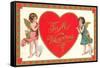 To My Valentine, Cupids with Heart-null-Framed Stretched Canvas