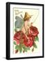 To My Valentine, Fishing Cupid in Roses-null-Framed Art Print