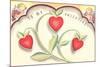To My Valentine, Heart Flowers and Cupids-null-Mounted Premium Giclee Print