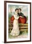 To My Valentine Postcard with Couple-David Pollack-Framed Giclee Print