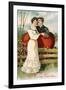 To My Valentine Postcard with Couple-David Pollack-Framed Giclee Print