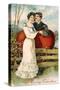 To My Valentine Postcard with Couple-David Pollack-Stretched Canvas