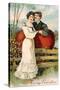 To My Valentine Postcard with Couple-David Pollack-Stretched Canvas