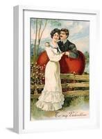 To My Valentine Postcard with Couple-David Pollack-Framed Giclee Print