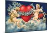 To My Valentine Postcard with Two Cupids-David Pollack-Mounted Giclee Print