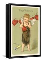 To My Valentine, Vintage Cupid-null-Framed Stretched Canvas