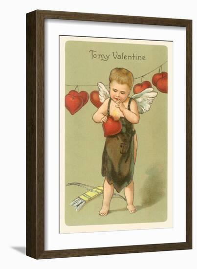To My Valentine, Vintage Cupid-null-Framed Art Print