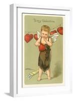 To My Valentine, Vintage Cupid-null-Framed Art Print