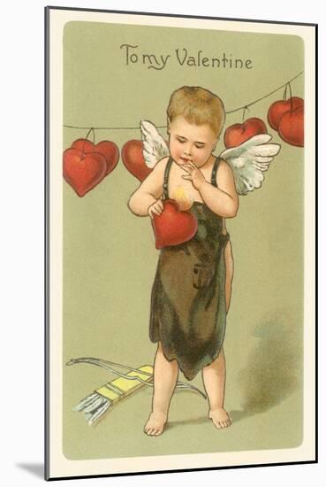To My Valentine, Vintage Cupid-null-Mounted Art Print