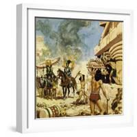 To Protect Themselves from the Defenders, the Spaniards Destroyed the Buildings as They Took Them-Alberto Salinas-Framed Giclee Print