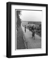 To Relieve the Regular Forest Rangers These Girls on Bicycles Have a Fire Patrol-null-Framed Photographic Print